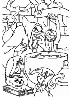 A coloring page of snow white
